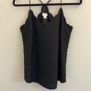 J Crew black scalloped cami